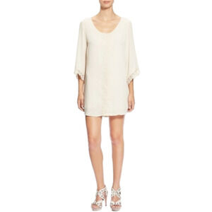 Astr Boho Mini Dress Scoop Neck Open Back In Cream Size Small EUC